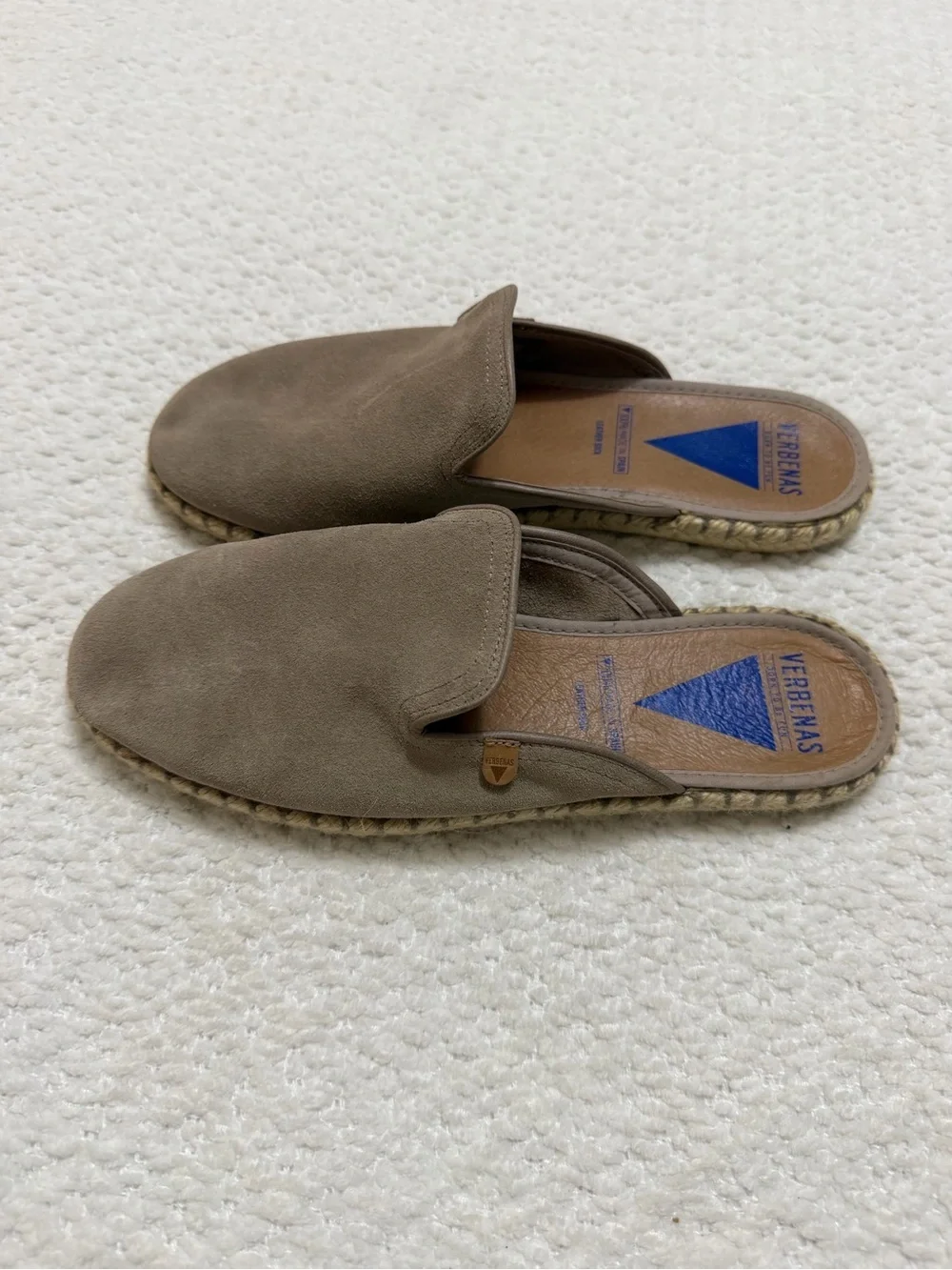 Verbenas Celia Espadrilles Taupe Suede Flats Women’s Size 41 EU 10-10.5 US